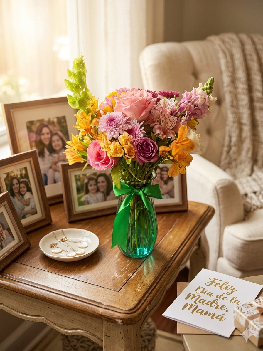 Arreglo floral de color para mesa de evento